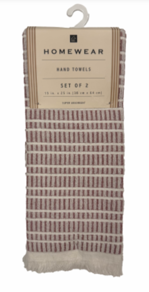 Home Wear Hand Towels Set Of 2 15x25