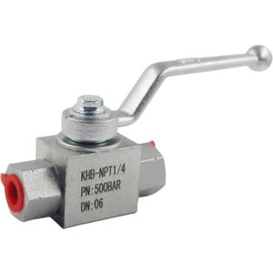 High Pressure Hydraulic Valve KHB 1/4'' NPT, Shut-Off 2 Way Ball Valve, Hydraulic Ball Valve 7250 PSI