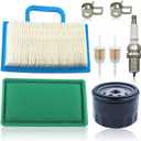 Adefol 499486 698754 Air Filter + 492932 Oil Filter for John Deere L120 LA145 L111 D130 LA135 LA120 D140 L118 LA130 LA140 125 Z425 18-26HP Intek Engine 499486S 273638 492932S 696854