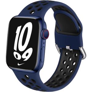 Sport Band Compatible with Apple Watch 42mm 44mm 45mm 46mm 49mm 38mm 40mm 41mm Women Men, Breathable Soft Silicone Replacement Strap For iWatch SE3/2/1 Series 11 10 9 8 7 6 5 4 3 Ultra 3/2/1