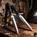2 Pcs Fake Foam Dagger, Realistic Fake Short Sword Knife Role-Play Accessory, Martial Arts Weapons Prop for Play Fighting, Halloween Cosplay and Assassins Costume Accessory