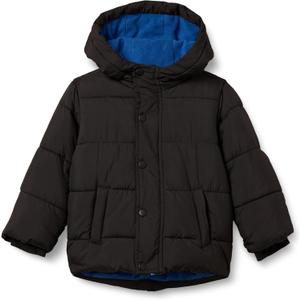 Amazon Essentials Babies, Toddlers, and Boys' Heavyweight Hooded Puffer Jacket (12 Months, Black)