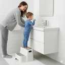 UNCLE WU Toddler Step Stool for Potty Training, Bathroom Sink & Toilet - 2 Step Kids Poop Stool, Non-Slip Step Stool with Handles, Dual Height Stepping Stool for Kitchen Counter (Include 2 Ducks)