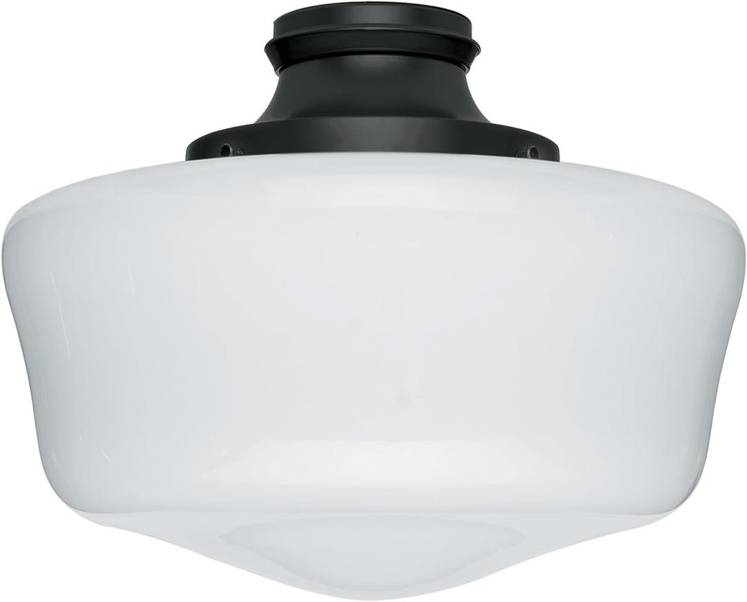 Hunter Ceiling Fan Light Kit - Original Damp Rated Traditional Globe, Black Finish, Replacement Light Fixture for Bedroom, Bathroom, Kitchen, or Covered Outdoor Areas - 99165