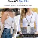 2 x Yojaro Mobile Phone Crossbody Chain, Universal Phone Lanyard With Pearl And Lanyard Tags, Stylish Hands-Free Suitable For Most Smartphones (Black)