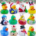 Christmas Rubber Ducks Bath Toys for Kids Boys Girls Toddlers, 2 Inch Christmas Stocking Stuffers Holiday Rubber Ducks Bath Toys Duckies Party Favors Gifts (12 Pack)