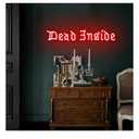 Dead Inside Neon Sign for Wall Decor,Gothic Horror Home Decor,Halloween Party Wall Decor,Gothic Lover Gifts,USB Powered With Switch-25''
