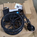 Medline Comfortable Folding Wheelchair with Swing-Back, Desk-Length Arms and Elevating Footrests, 20W x 16D Seat