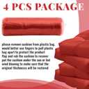 Sintuff 4 Pcs 44 x 21 x 4 Patio Chair Cushions Outdoor Chair Cushion Seat/Back Tufted Pillow with Ties Water Resistant Replacement Indoor Patio Furniture Outdoor Furniture (Solid Color,Red)