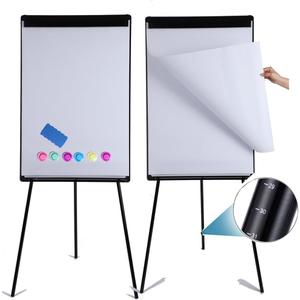 2 Pack Whiteboard Easel 36" x 24" Height Adjustable, Magnetic Dry Erase Board with Tripod Stand, Portable Presentation Easel Includes Flip Chart Paper Pad (25 Sheets), Magnets & Eraser (Black)