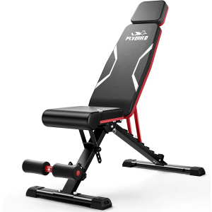 FLYBIRD Adjustable Weight Bench with Headrest, Foldable Workout Bench for Home Gym, Fit Users up to 6'5'', 750LBS Weight Capacity Exercise Bench -FBHR24