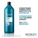 Redken Extreme Length Biotin Conditioner For Longer Hair Promotes Healthy Hair Growth, Strengthens & Detangles Damaged Hair, Infused With Biotin & Castor Oil
