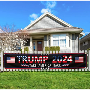 Trump 2024 Banner 120"" x 20"" Decorations Take America Back Yard,Flag 60x35  2 Pcs