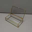 Vintage Glass Jewelry Box Keepsake Box with Hinged Lid, Great for Storage Trinket/Jewelry/Card/Photo, Gold Decorative Box for Dresser-15612E (Small, Glod / Transparent)