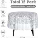 12 Pack White Lace Tablecloth Round Lace Table Cover 84 Inch