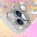 Toycamp for iPhone 15 Case - Compatible with Magsafe Aesthetic Cute Holographic i15 Case with Diamond Bling Lens Protector for Apple 15 Cover for Women Girls, Laser Butterfly