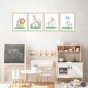 EVPYXFUT 4Pcs Safari Nursery Animals Wall Art Baby Cute Animals Canvas Prints Watercolor Jungle Giraffe lion zebra Posters Kid Aesthetic Paintings Golf Pictures Wall Decor for Child Bedroom Unframed