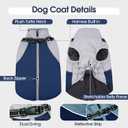DENTRUN Dog Coat with Harness Built in, Easy On/Off Zipper Closure Winter Dog Vest, Water-Repellent Fleece Lined Warm Jacket with Reflective for Small Dogs, Dark Blue, XS