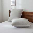 Simple&Opulence 100% Linen Euro Sham Covers with Piping Trim, 26"x26" Pillow Cover Set of 2, Breathable Pillow Shams for Bed Couch Decorative Cushions, Light Grey
