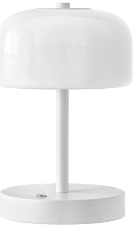 Oneach 1 Pack Cordless Table Lamps, 9" Portable Rechargeable Battery Powered Desk Lamps, Opal Glass Shade, 3 Level Brightness Dimmable, Mushroom Table Lamps for Bedroom, Living Room, Outdoor, White