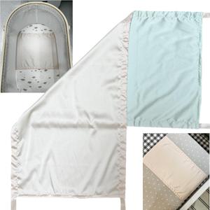 AKISS Satin Crib Sheet Pillow Cover Silk Bassinet Cradle Slip Reversible Use for Baby Girls Boys (Champagne & Mint) (Champague & Bleached Aqua)