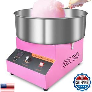 Cotton Candy Machine Commercial, Ajgvq Upgraded 1000W Efficiently Cotton Candy Maker with Stainless Steel Bowl, Bowl Cover, Sugar Scoop, Easy & Safe to Use, Candy Floss Maker for Home, Party, Festival