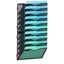 10-Tier Wall File Organizer Hanging Wall File Holder Wall Mount Paper Folder Organize, Mesh Magazine Document Mail Organizer Wall Organizer for Office School Home, Black
