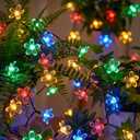ITICdecor Solar Flower String Lights Outdoor Waterproof 50 LED Solar Powered Fairy Lights for Garden, Fence, Patio, Yard, Christmas Tree & Party Decor (Multi-Color)