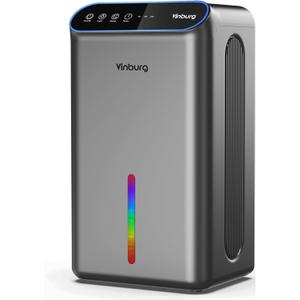 Dehumidifier for Basement (85 OZ, 800 sq ft) Quiet Dehumidifiers for Home, Auto Shut-Off, Sleep Mode, 3 Gear Timer(8H,16H,24H), Small Dehumidifier for Bedroom, Bathroom with Drain Hose(Gray Black)