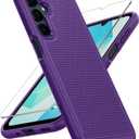 FNTCASE for Galaxy A16/A17 5G Phone Case - Samsung Military Grade Drop Protection, 14ft Drop Tested, Screen Protector Included, Anti-Slip Matte Textured, TPU+PC Dual Layer Shockproof Cover (Purple)