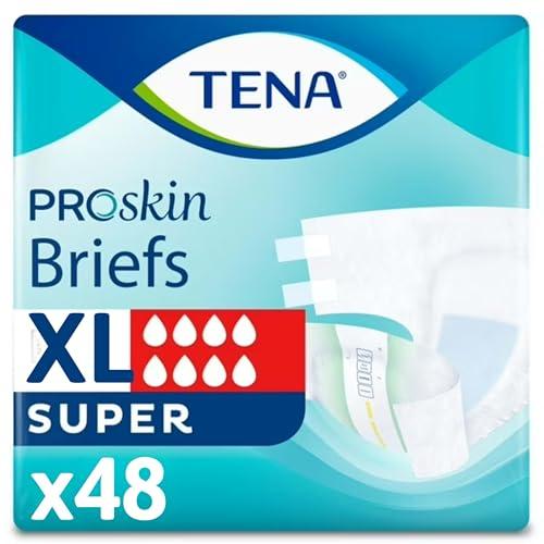 TENA Incontinence Adult Diapers, Maximum Absorbency, Disposable Briefs, ProSkin - X-Large - 48 ct