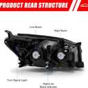 Headlight Assembly for Toyota RAV4 2006 2007 2008 Chrome Housing Amber Reflector Replacement PairW/O Bulbs