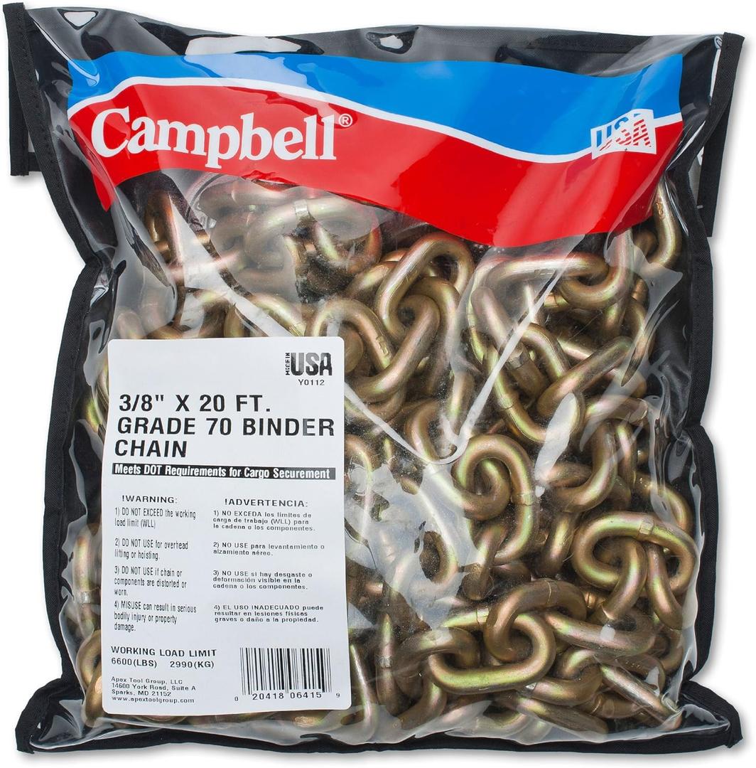 Campbell Apex Tool Group T0513698 Binder Chain, Yellow Chromate