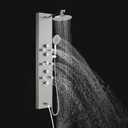ROVOGO Shower Panel Tower System - Use 4 Functions at the Same Time: Rain Shower, Handheld, Body Jets and Tub Spout, 304 Stainless Steel Shower Column with Adjustable Head, Brushed