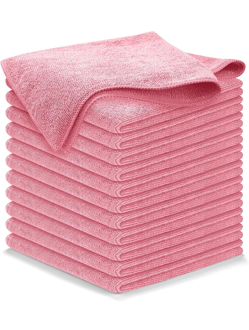 Microfiber Cleaning Cloths - 25 Piecs, Blue, 6"x 6" Inch