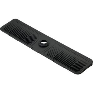 23.8 x 5.5in Silicone Faucet Mat for Kitchen Sink, Sink Protector Splash Guard Drip Catcher Tray, Soap Sponge Holder Drying Mat, Fits Faucet Base 2.3in (Black)