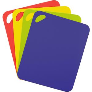 Dexas Heavy Duty Grippmat Flexible Cutting Board Set of Four, 11.5 x 7.5 inches, Blue, Green, Grey and Red