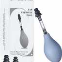 Ear Pressure Relief Device, Migraine Ear Pressure Relief Tool, Airplane Ear Pressure Relief Suction Device, Tinnitus Relief for Ringing Ears with 3 Sizes Earplugs (Grey, 1 Count (Pack of 1))