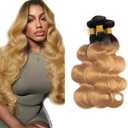 Blonde Bundles Human Hair Ombre Body Wave Bundles 24 26 28 Inch Peruvian Virgin Hair Extensions For Black Woman 50 Gram Per Bundle