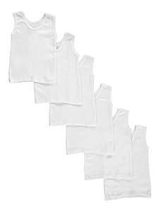 bambini Baby Boys Girls Unisex 6-Pack Sleeveless T-Shirts Tanks, White, Medium 19-26 Lbs