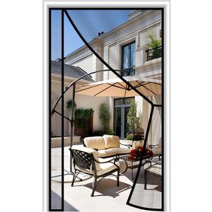 MAGZO Magnetic Screen Door 36'' x 82'', Reversible Left Right Side Opening, Upgraded Polyester Scratch-Proof, Pet Friendly, Netting for Single/Homes with Saver Magnets Heavy Duty, Easy Install, Grey (Fit Door Size 36'' x 82'', Gray)