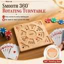 Rotating Solid Beechwood Michigan Rummy Play Mat, 16" x 16", 16 x 16 x 0.8 inches