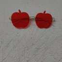 Apple Sunglass Apple Shaped Sunglasses Transparent Tinted Candy Color Eyewear Frameless Glasses for Valentines Day Party Cosplay