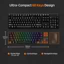 LTC NB681 Nimbleback Wired 65% Mechanical Keyboard, RGB Backlit Ultra-Compact 68 Keys Gaming Keyboard with Hot-Swappable Switch and Stand-Alone Arrow/Control Keys (Hot Swappable Red Switch, Black)