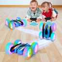 2 Pack Remote Control Car Toys for Kids, RC Stunt Cars with Wheel Lights, 2.4GHz Drift High Speed 4WD Off Road Double Sided 360° Rotating Cars, for Boys Girls