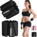 Wrist Ankle Weights for Women Men, Adjustable Silicone Weighted Bangles 2 Lbs Each, Wrist Weights Perfect for Walking, Pilates, Yoga, Barre, Pool, Exercises,Strength Training and Gym (Set of 2) (Black)