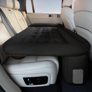 BEBAS Car Air Mattress Back Seat - Portable Wireless Inflatable Sleeping Pad with Built in Air Pump & Pllow, Storage Bag, Universal Backseat Bed Fit Most Sedan SUVs, L-52 & W-34 | Black