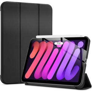 ProCase Smart Case for iPad Mini 7 A17 Pro 2024/iPad Mini 6 2021 8.3 Inch iPad Mini 7th/6th Gen Case, Hard Back Cover for iPad Mini 8.3" 7th Gen A2995/A2996/A2993/6th Gen A2567 A2568 A2569 -Black