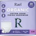 Rael Disposable Underwear for Women, Organic Cotton Cover  Postpartum Essentials, Leak Locker, Unscented, Maximum Coverage (Size SM, 20 Count)