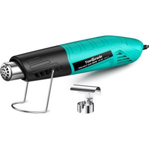 Heat Gun, 380W Fast Heat Mini Hot Air Gun with 2-Temp Settings 480F-850F(249C-455C) Overheat Protection Reflector Nozzle, 4.9Ft Long Cable for Shrink Wrap,Vinyl, Crafts, Epoxy Resin